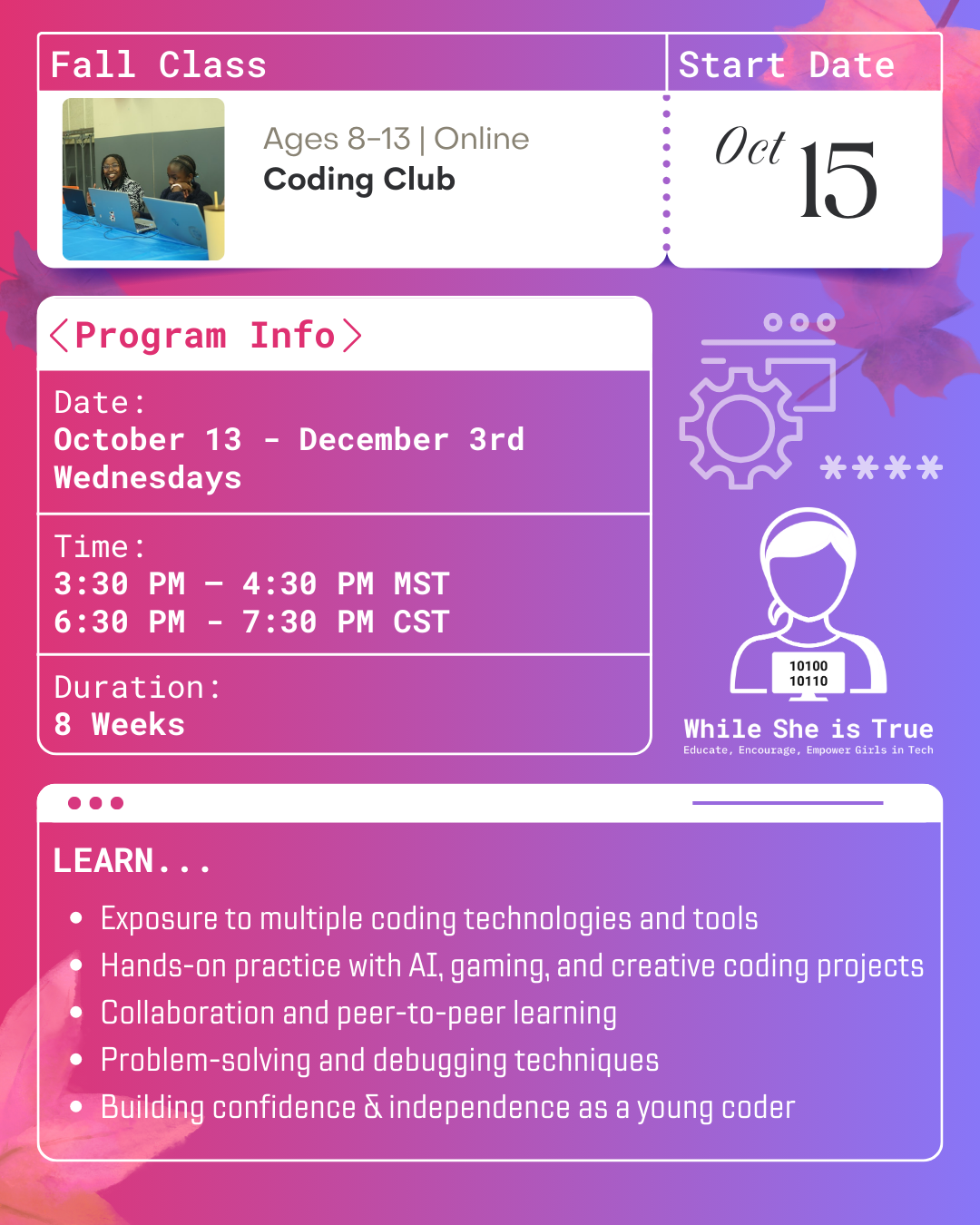 online coding club for young girls
